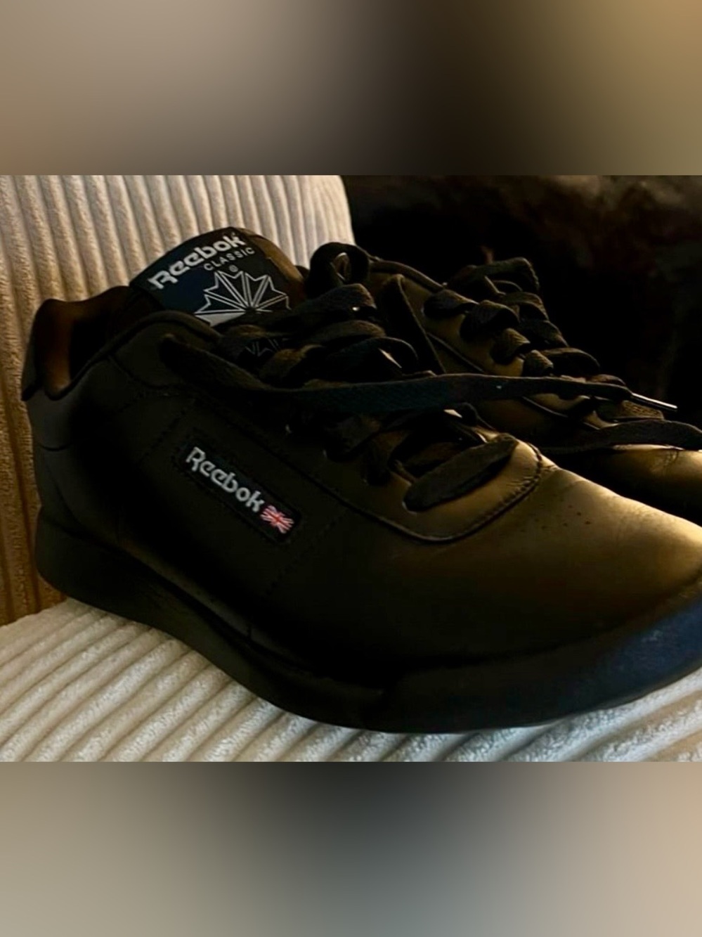 Women’s Reebok Black Low-Top Leather Sneakers